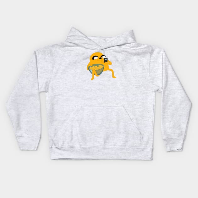 Jake the dog chilling Kids Hoodie by maxtrology